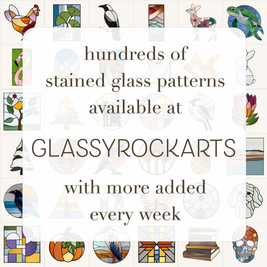 Mountain Stained Glass Landscape Pattern PDF & PNG