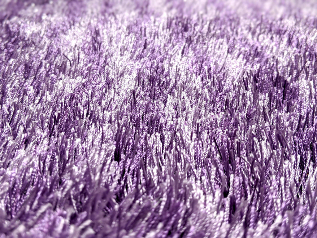 DaDa Bedding Shaggy Soft Door Mat Carpet Rug - 20" x 32" Striped Shiny Purple Lavender