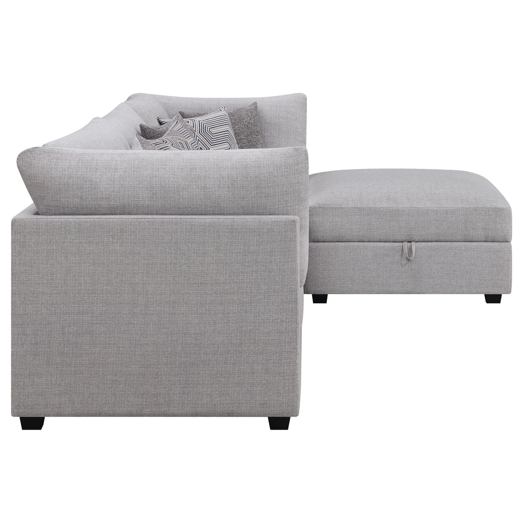 Cambria 4-piece Upholstered Modular Sectional Sofa Grey