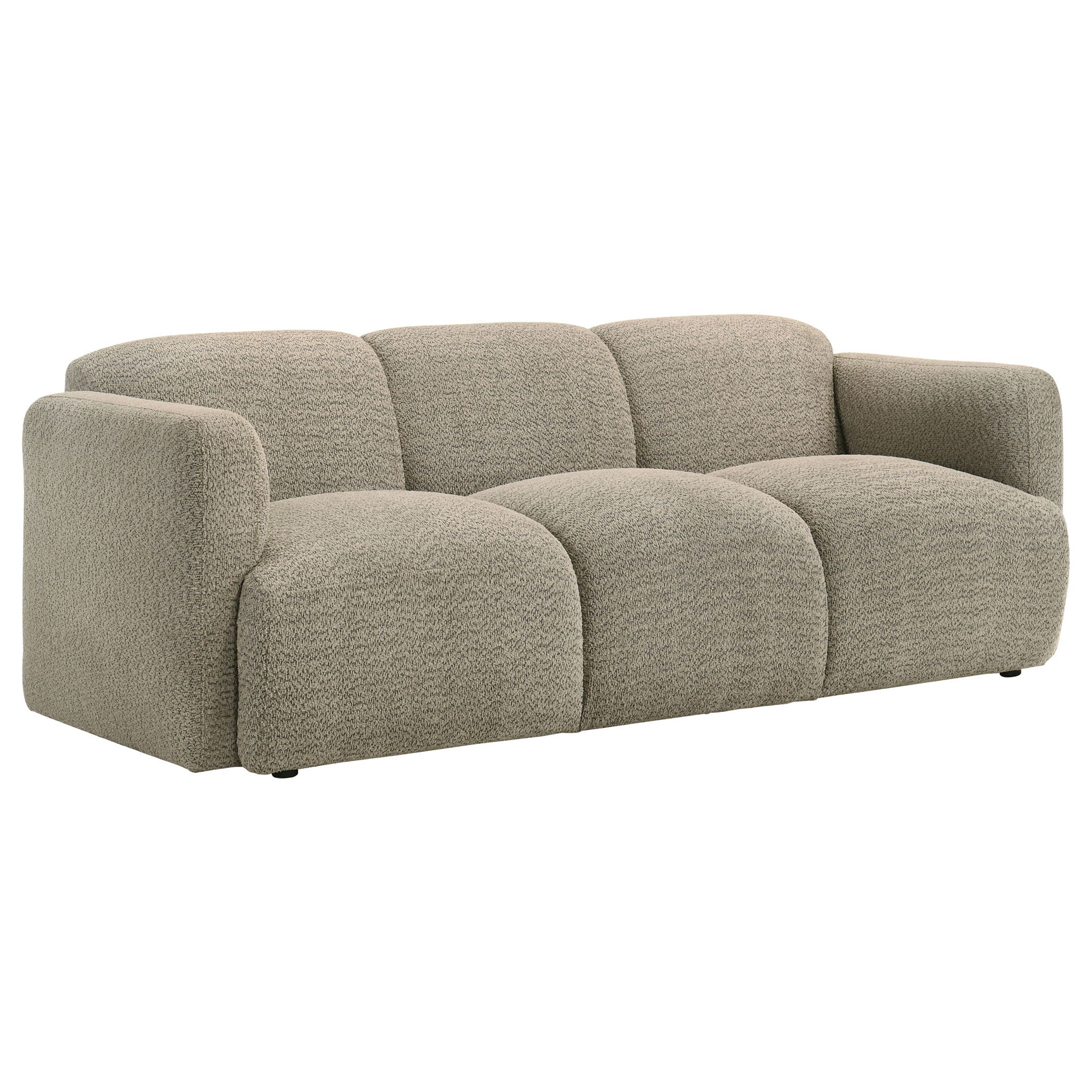 Dorset 3-piece Upholstered Round Track Arm Sofa Set Brown