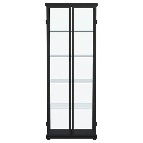Aero 4-shelf Display Curio Cabinet with LED Lighting Black