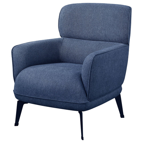 Andrea Upholstered Crescent Arm Accent Chair Blue