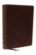 KJV, Journal the Word Bible, Bonded Leather, Brown, Red Letter Edition, Comfort Print: Reflect, Journal, or Create Art Next to Your Favorite Verses - Bonded Leather