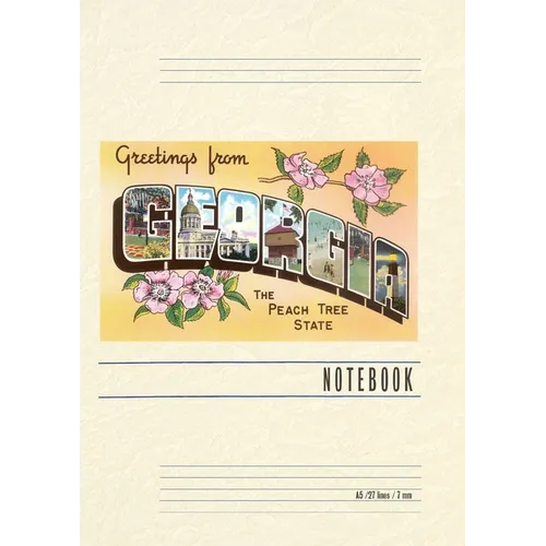 Vintage Lined Notebook Greetings from Georgia - Paperback