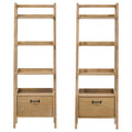 Fabian 2-piece 3-shelf Bookshelf with Drawer Distressed Light Brown