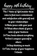 happy39th birthday The 7 Rules of Life - Paperback