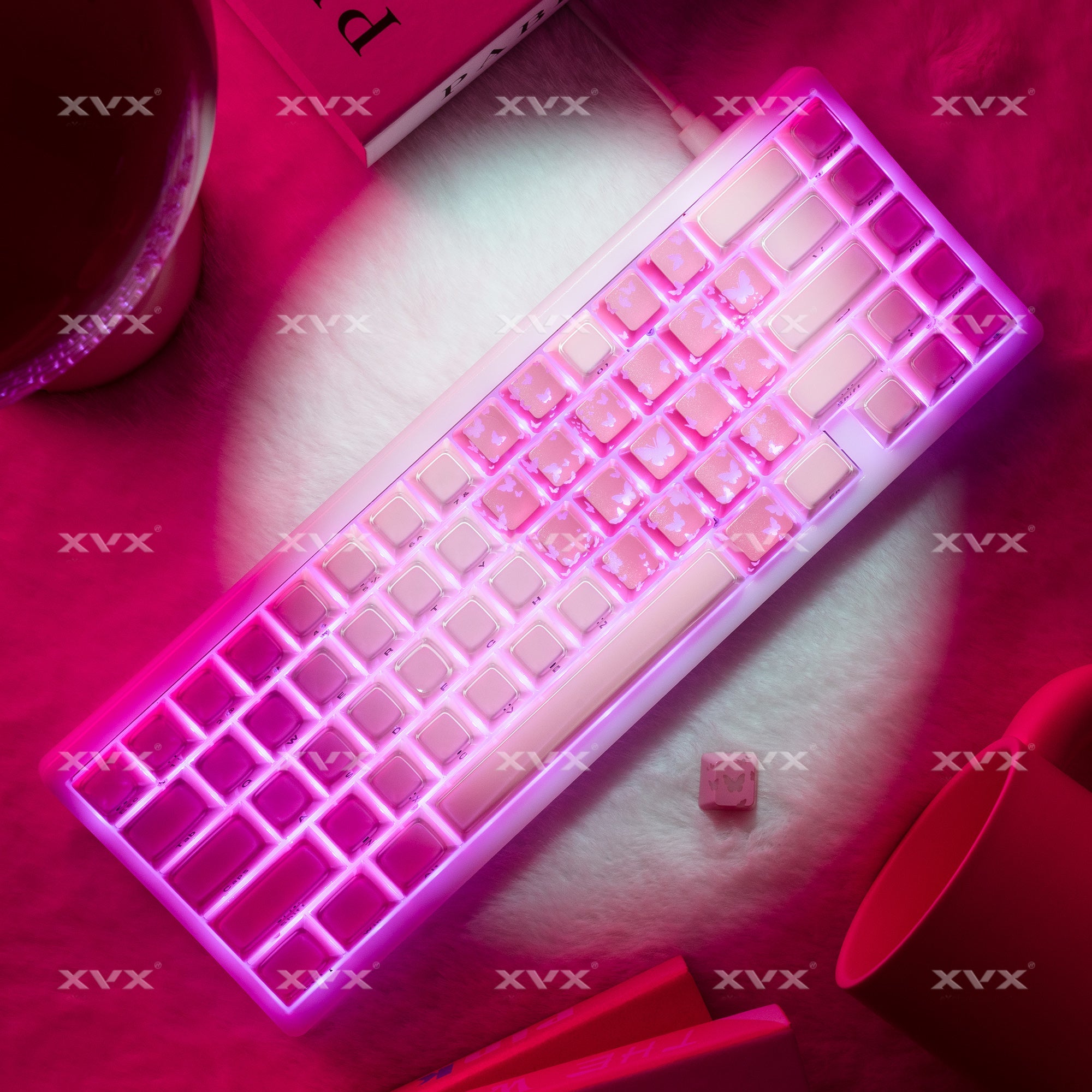 XVX FlutterBloom Heart Layout 21-Key IMD-Tech Keycap Set