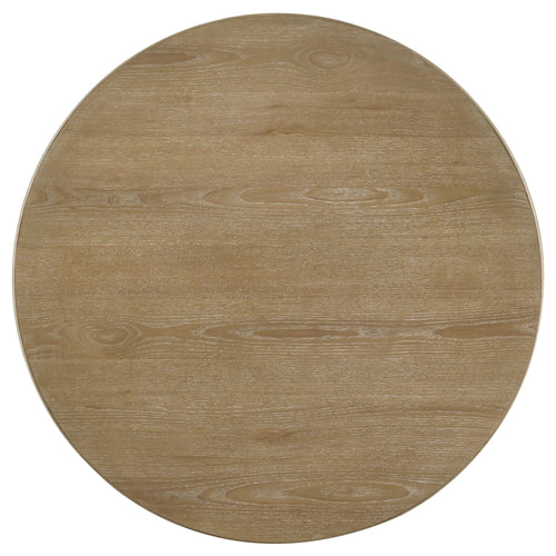 Adina 36-inch Round Wood Coffee Table Distressed Light Brown