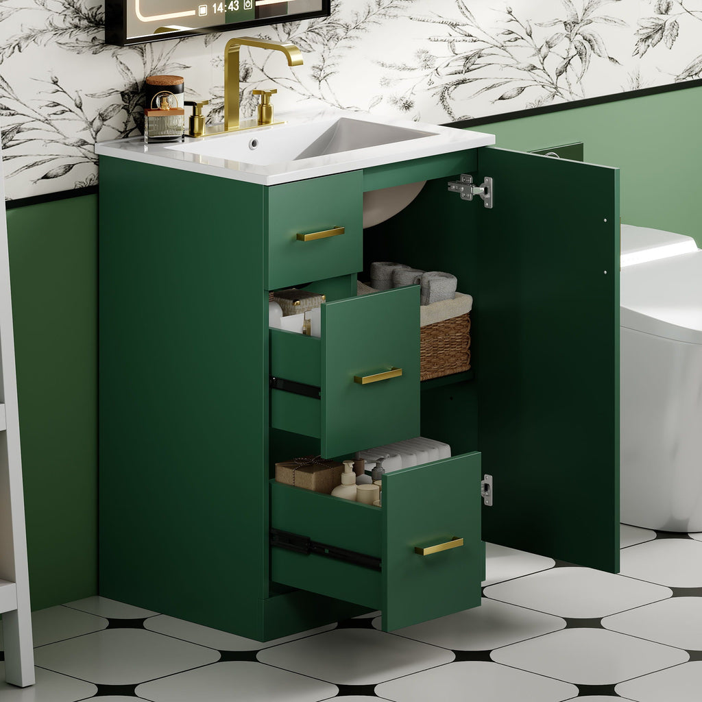 Bathroom Vanity With Under Mount Sink, 2 Drawers And Soft Closing Door