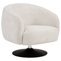 Dave Upholstered Barrel Back Swivel Club Chair Beige