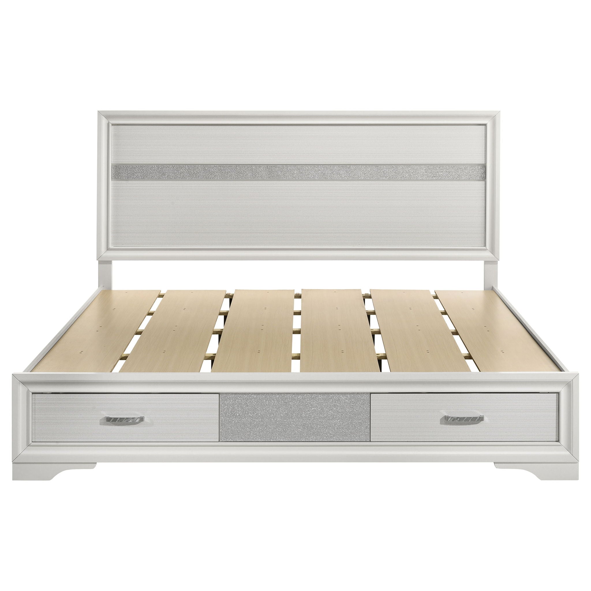 Miranda 51-inch Wood California King Storage Panel Bed White
