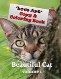 Love Art Copy & Coloring Book: Beautiful Cat - Paperback