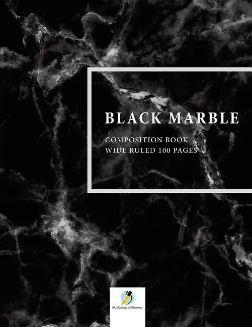 Black Marble Composition Book Wide Ruled 100 Pages - Paperback