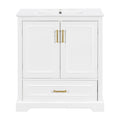 Bathroom Vanity With Sink, 1 Divided Drawer And 2 Soft Close Doors With Double Shelf
