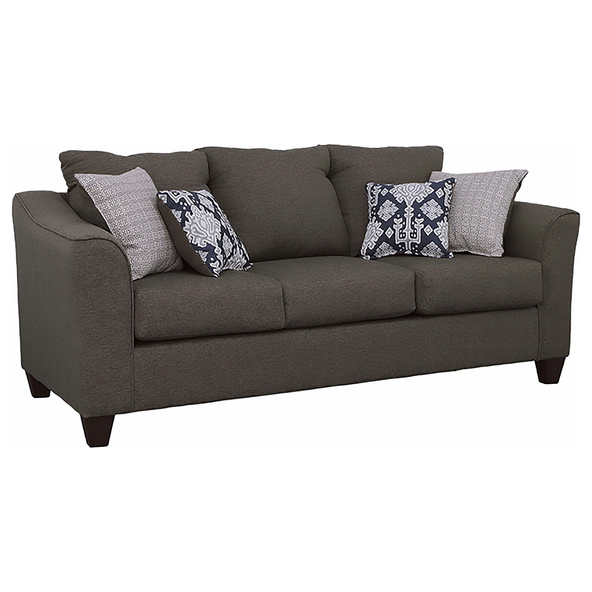 Salizar 3-piece Upholstered Flared Arm Sofa Set Grey