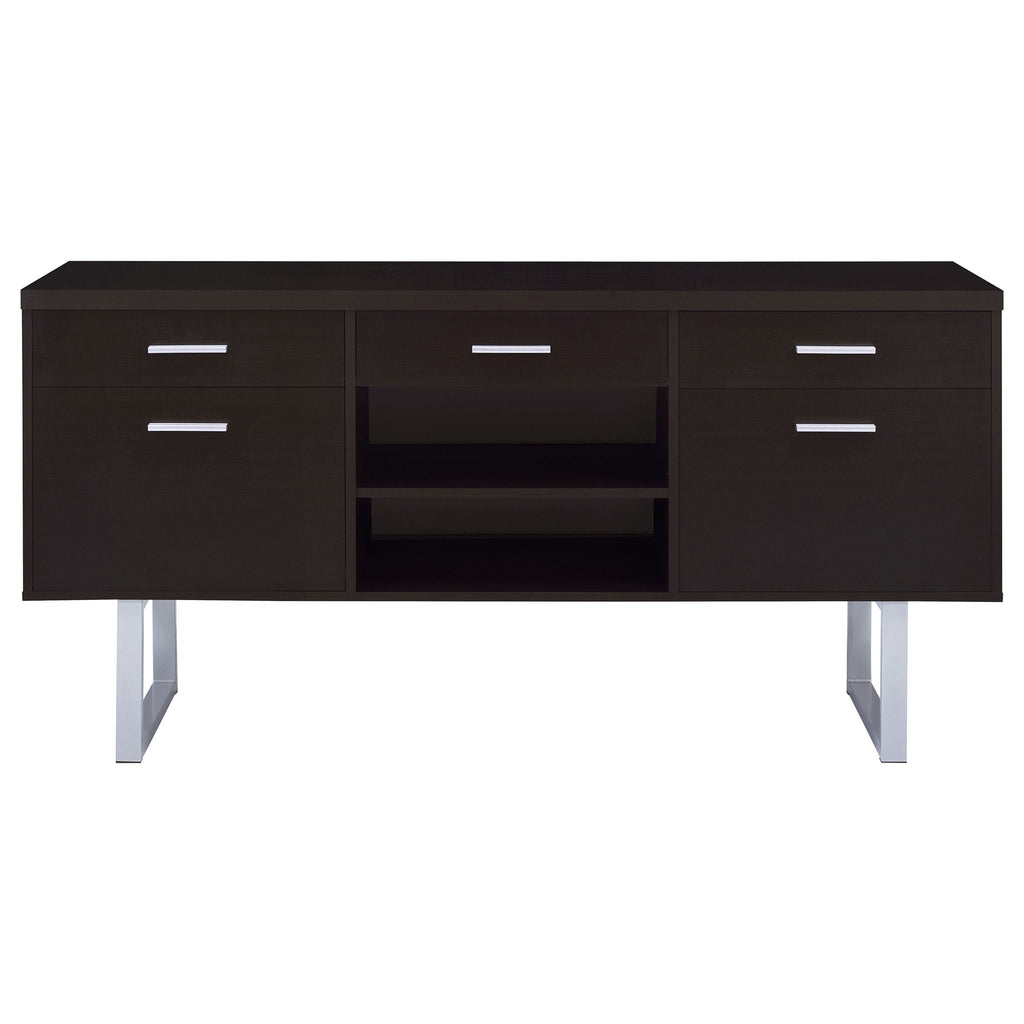 Lawtey 5-drawer Home Office Storage Credenza Cappuccino