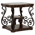 Laney 1-shelf Glass Top Rectangular End Table Deep Merlot