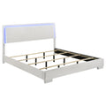 Felicity Wood Eastern King LED Panel Bed White High Gloss