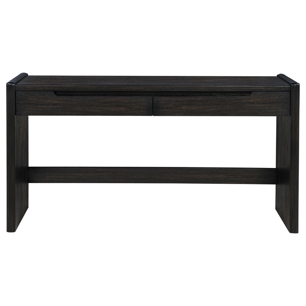 Leandro 2-drawer Home Office Writing Desk Burnished Black