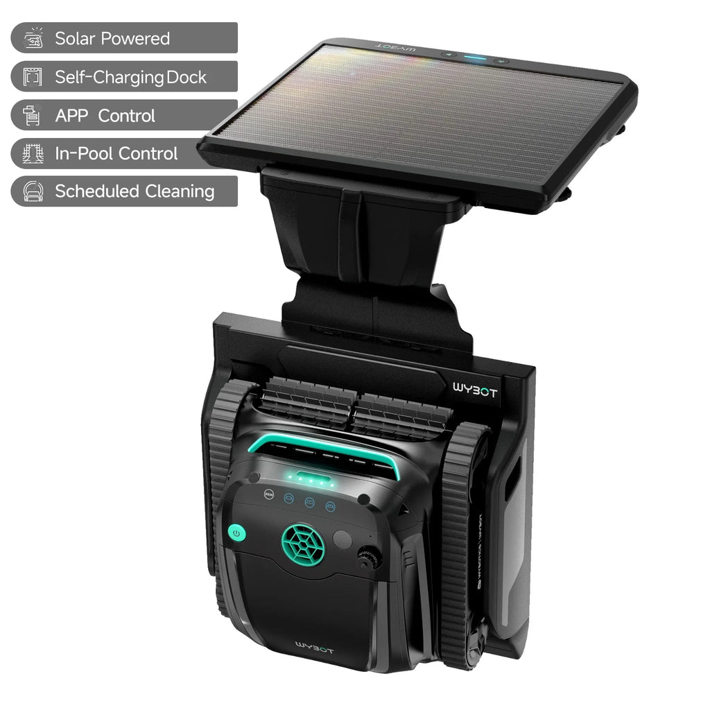 WYBOT S2 Solar with Solar-Powered Charging Dock Robotic Pool Cleaner