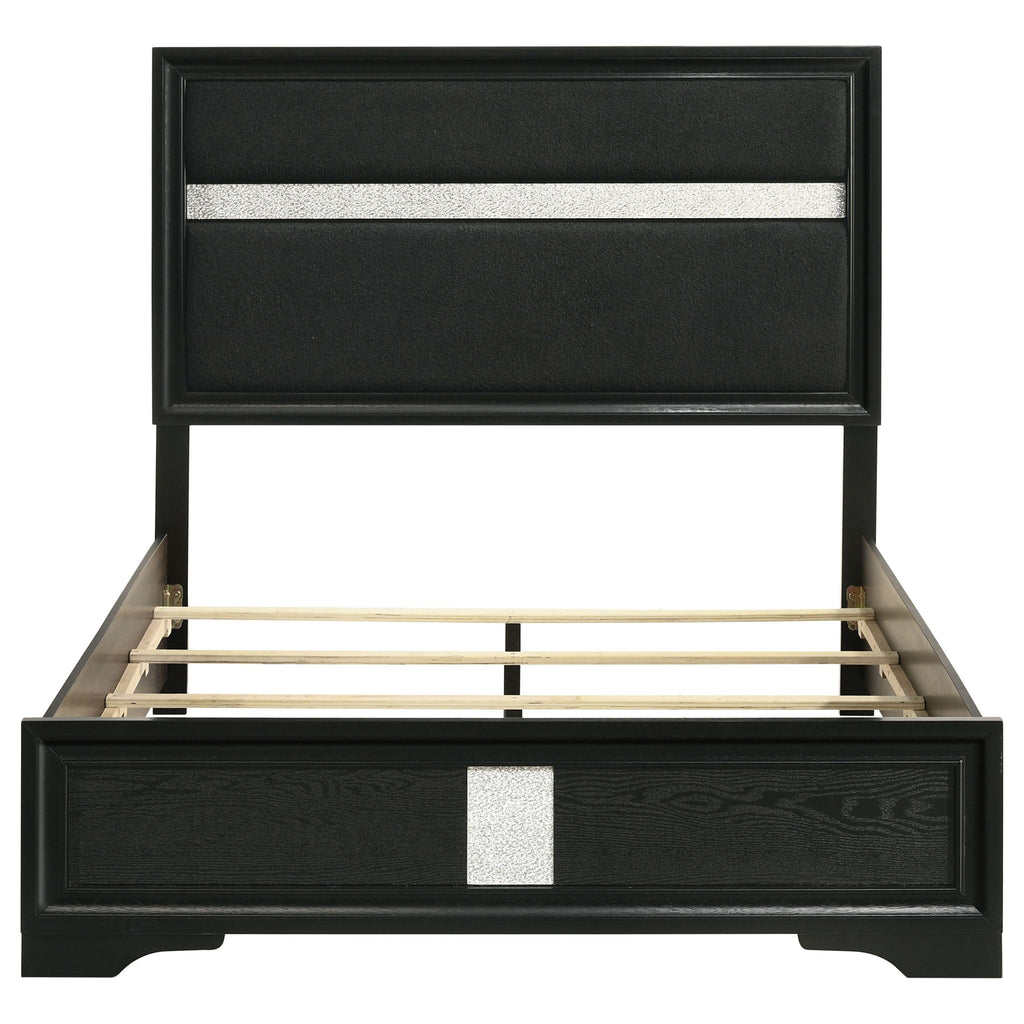 Miranda 54-inch Upholstered Full Panel Bed Black