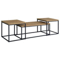 Straden 3-piece Engineered Wood Coffee Table Set Mango and Black