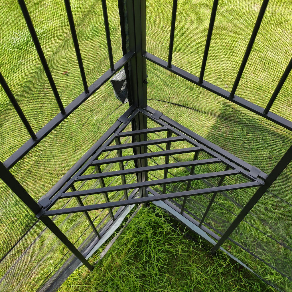 Patio Gazebo Tent With Ventilated Double Roof And Mosquito Net