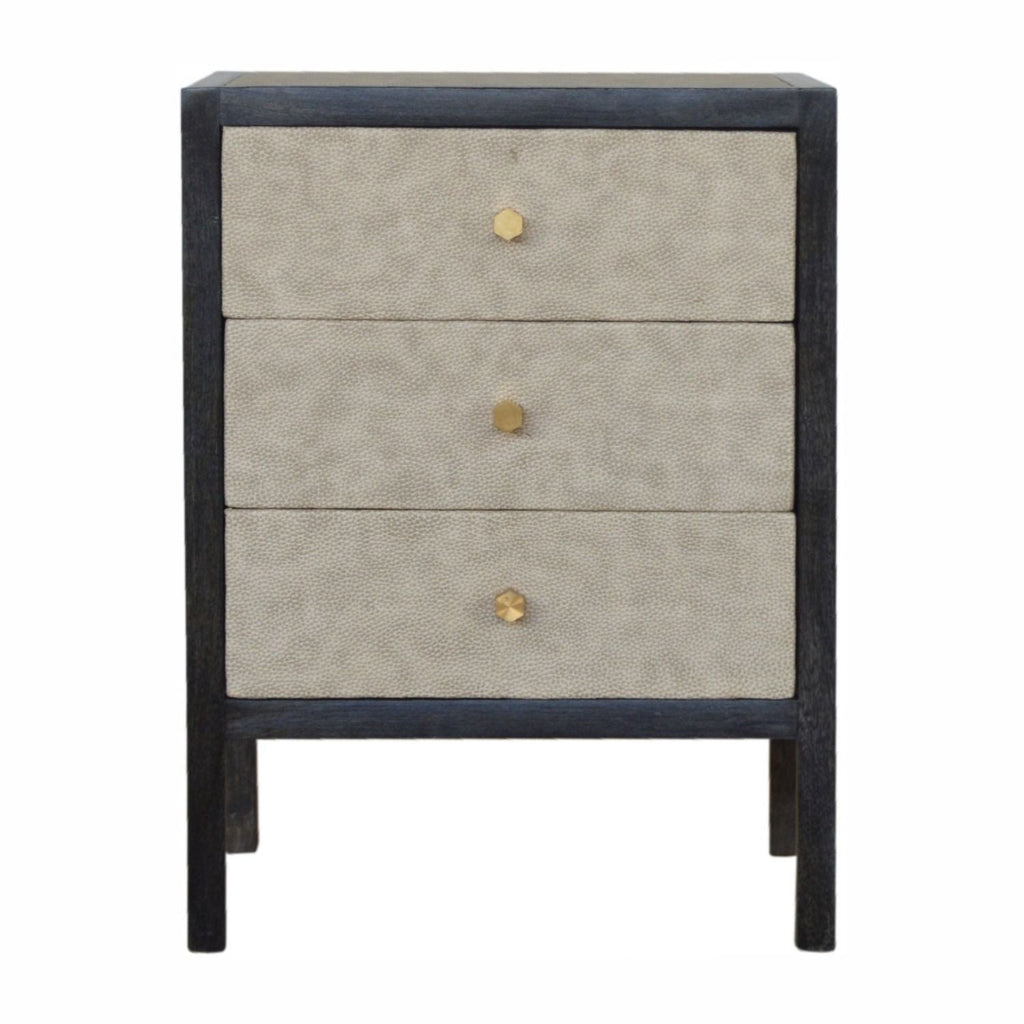 Nightstand, 3 Drawer - Black