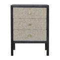 Nightstand, 3 Drawer - Black