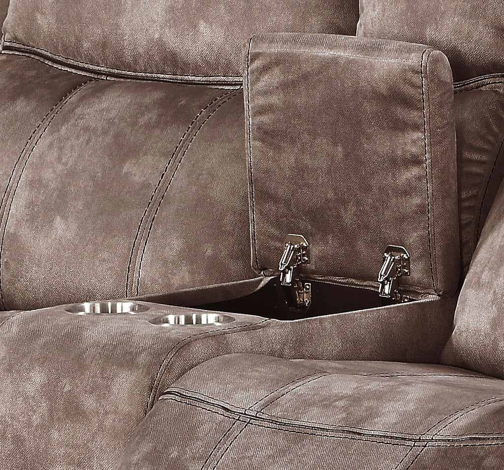 Zubaida - Two Tone Recliner Loveseat With USB Port Console