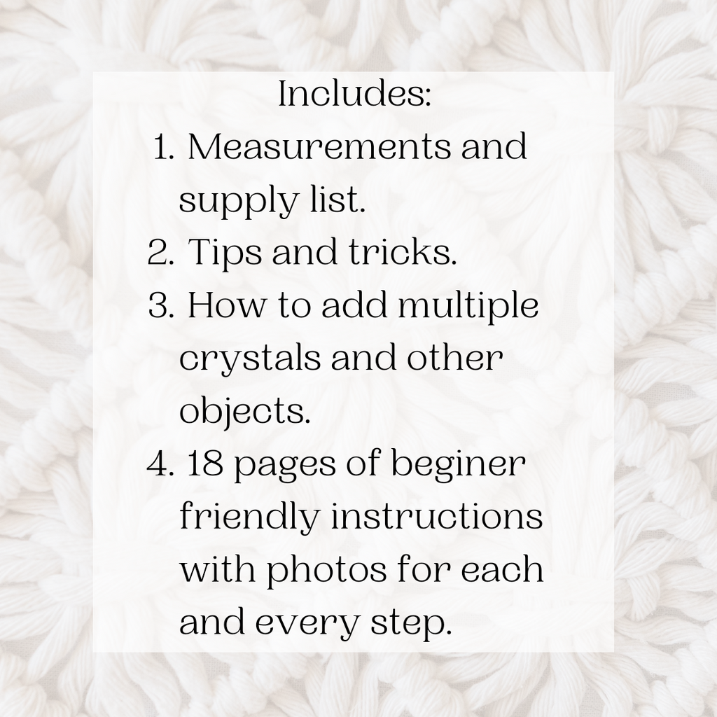 How to macrame wrap crystal charms and keychains PDF pattern.