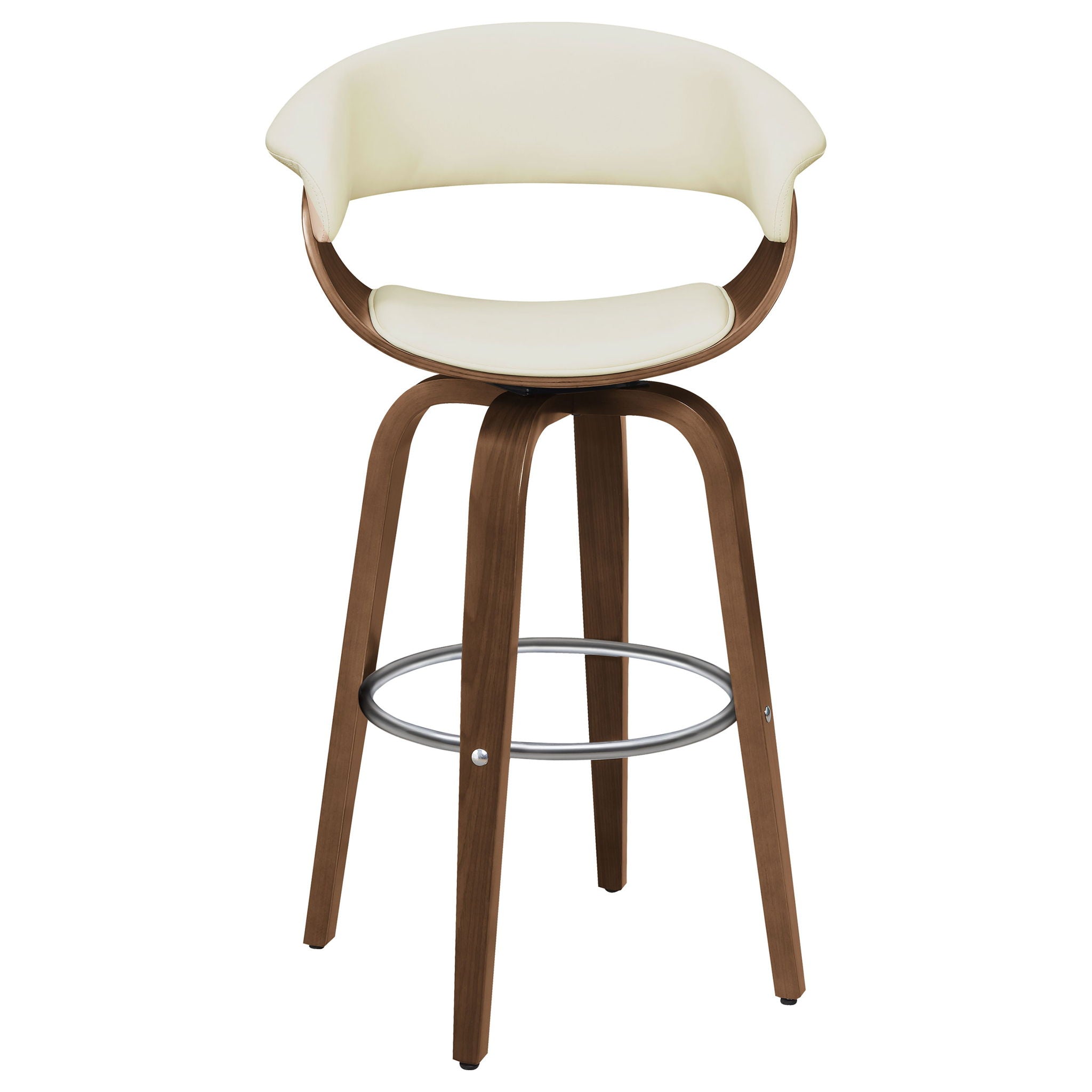 Zion Upholstered Swivel Bar Stool Walnut and Ecru