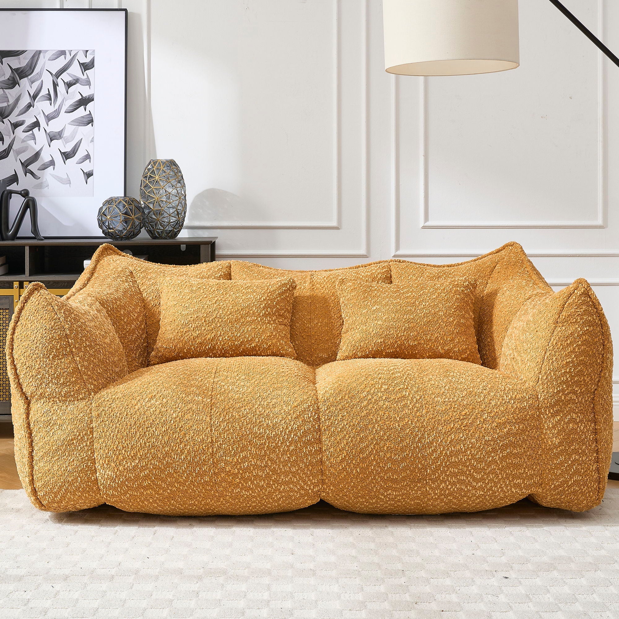 Comfortable Dual Beanbag Chair With High Resilience Foam Core For 2 People
