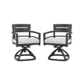 Outdoor Patio Swivel Rocker With Outdoor Grade Sunbrella Fabric Cushions (Set of 2) - Ember Black
