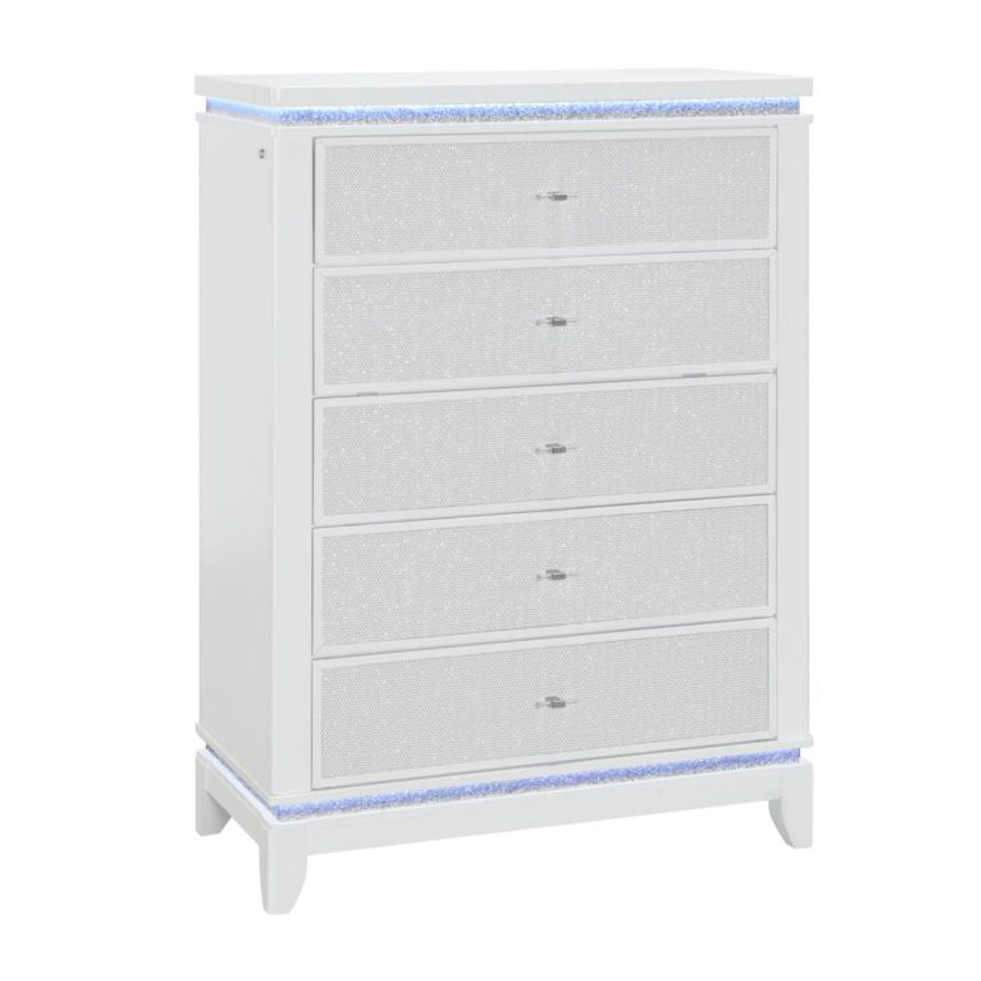 Adalid - 5 Pieces Bedroom Set With LED Lights And Glittered Detailing