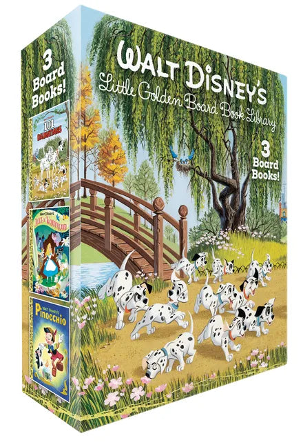 Walt Disney's Little Golden Board Book Library (Disney Classic): Pinocchio; Alice in Wonderland; 101 Dalmatians - Hardcover