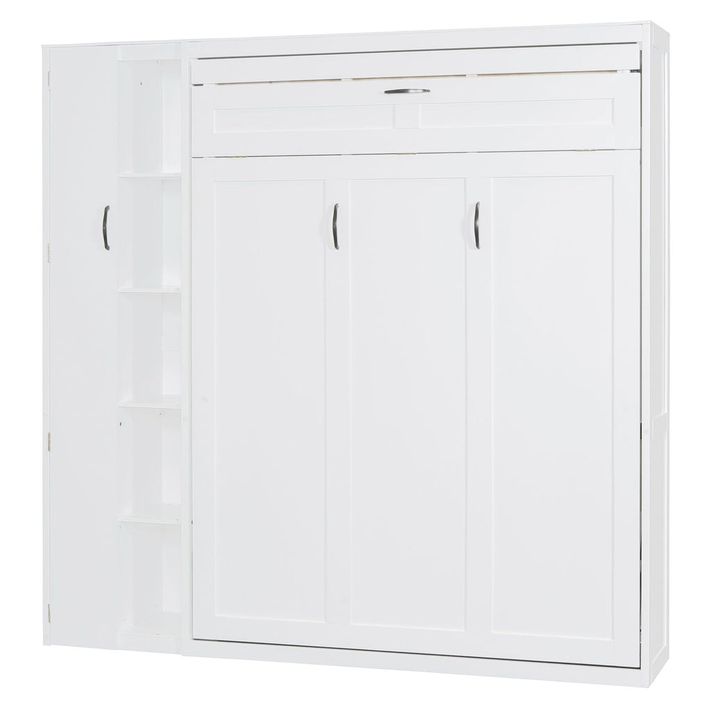 Murphy Wall Bed With Shelves, Wardrobe And LED Lights