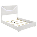 Ives Queen Panel Bed LED Headboard White High Gloss