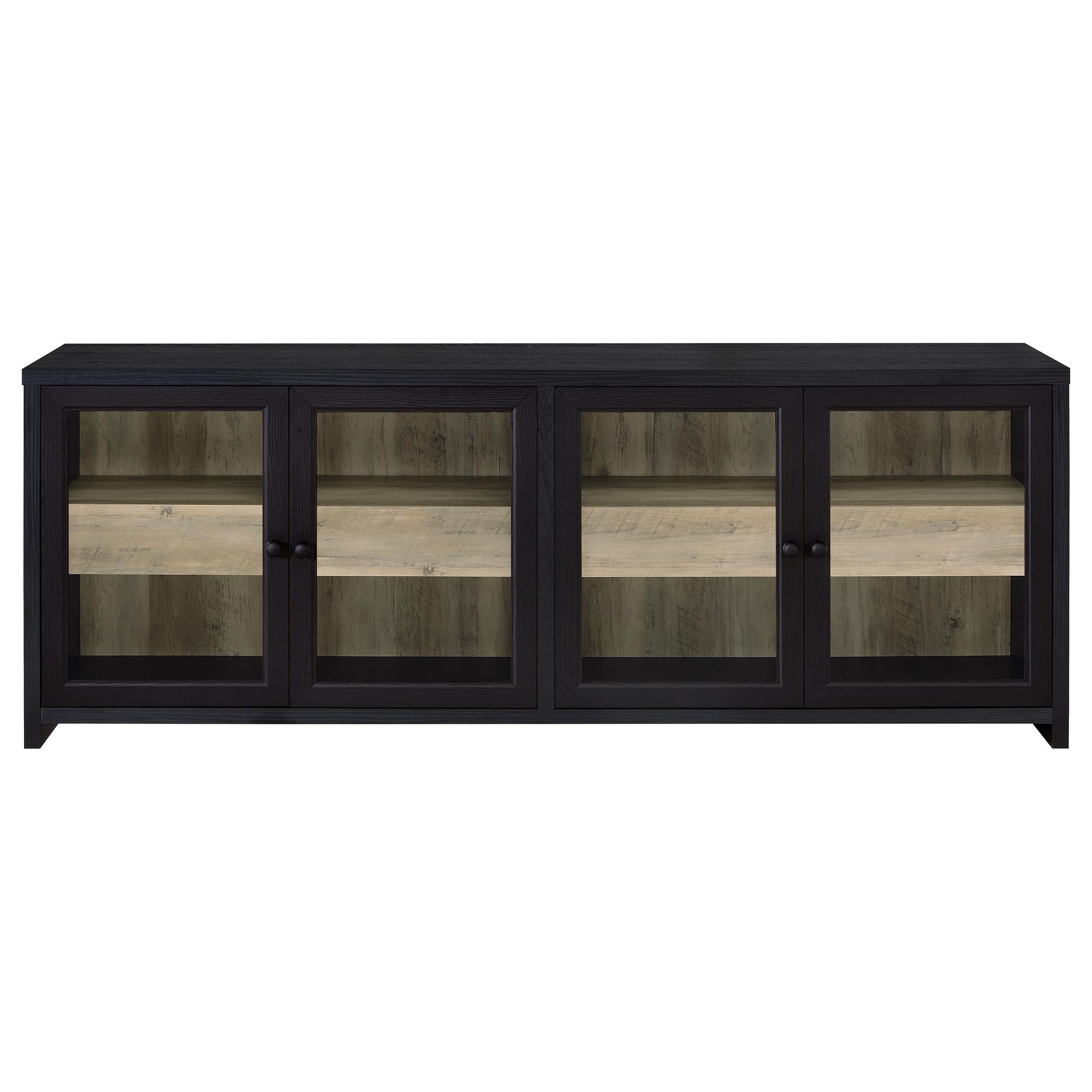 Denison 3-piece Entertainment Center 79-inch TV Stand Black