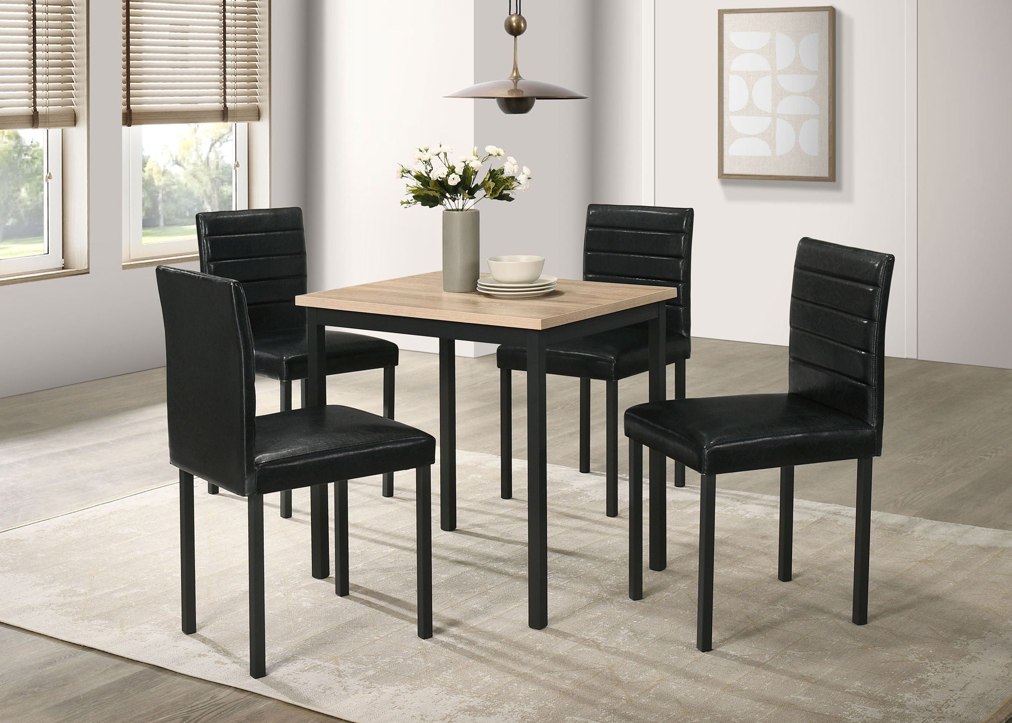 Garza Space Saving Rectangular Dining Table Greige Oak