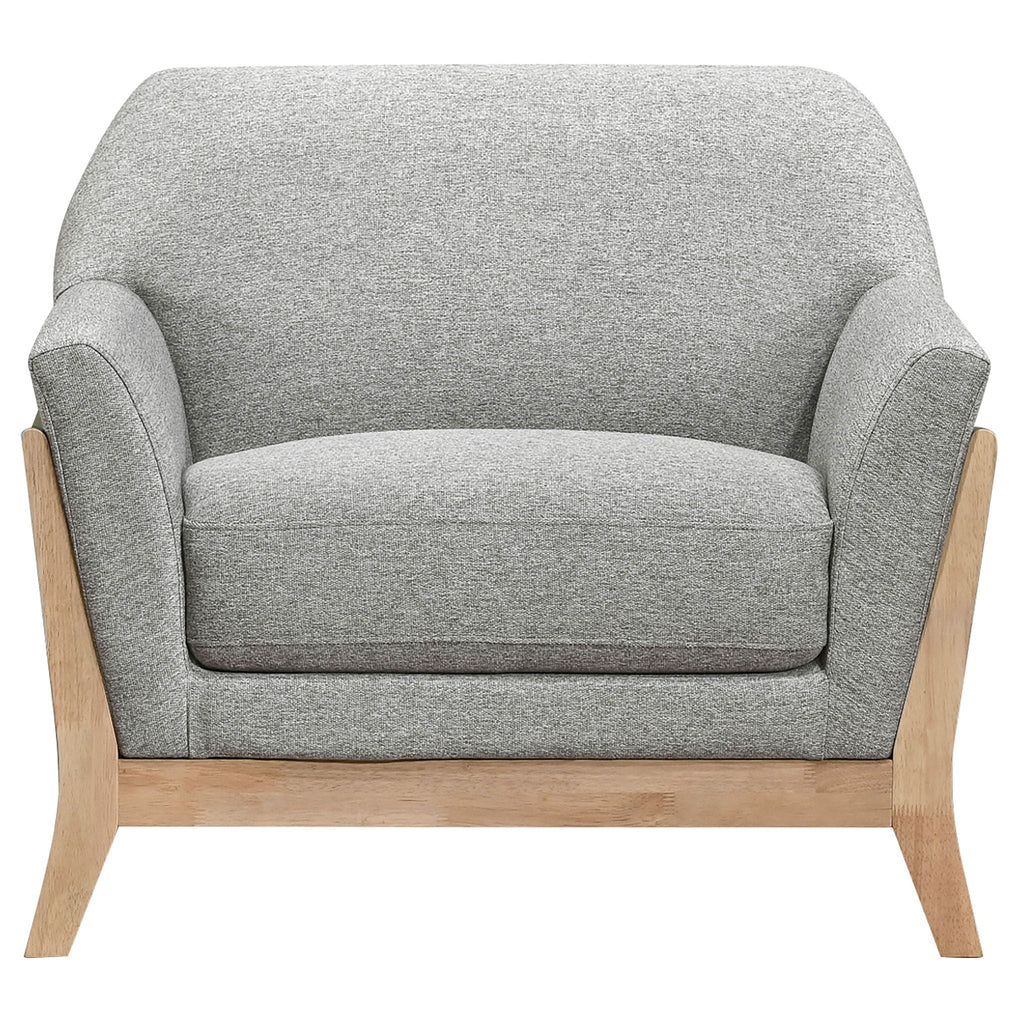 Vaughn Fabric Upholstered Flared Arm Accent Chair Grey