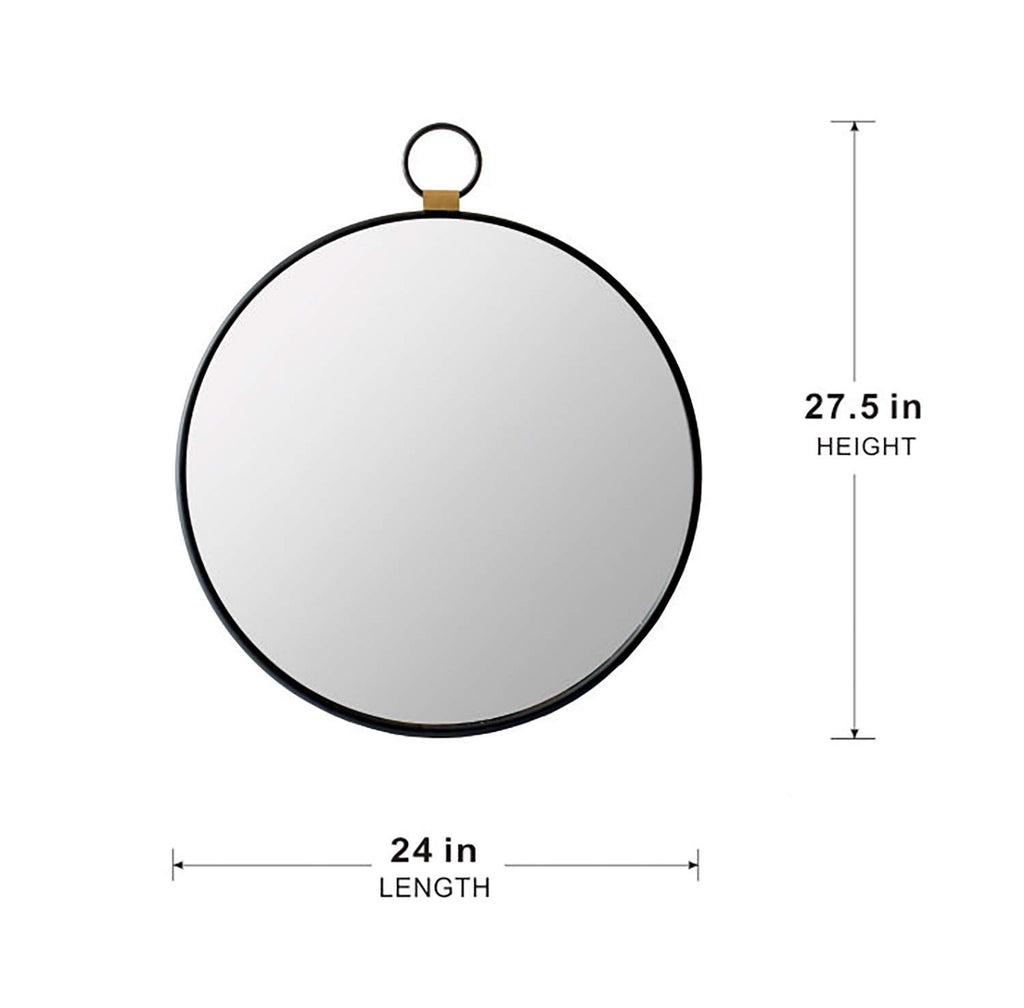Wall Mirror With Frame, Contemporary Minimalist Accent Mirror For Living Room, Foyer, Entryway, Bedroom - Black