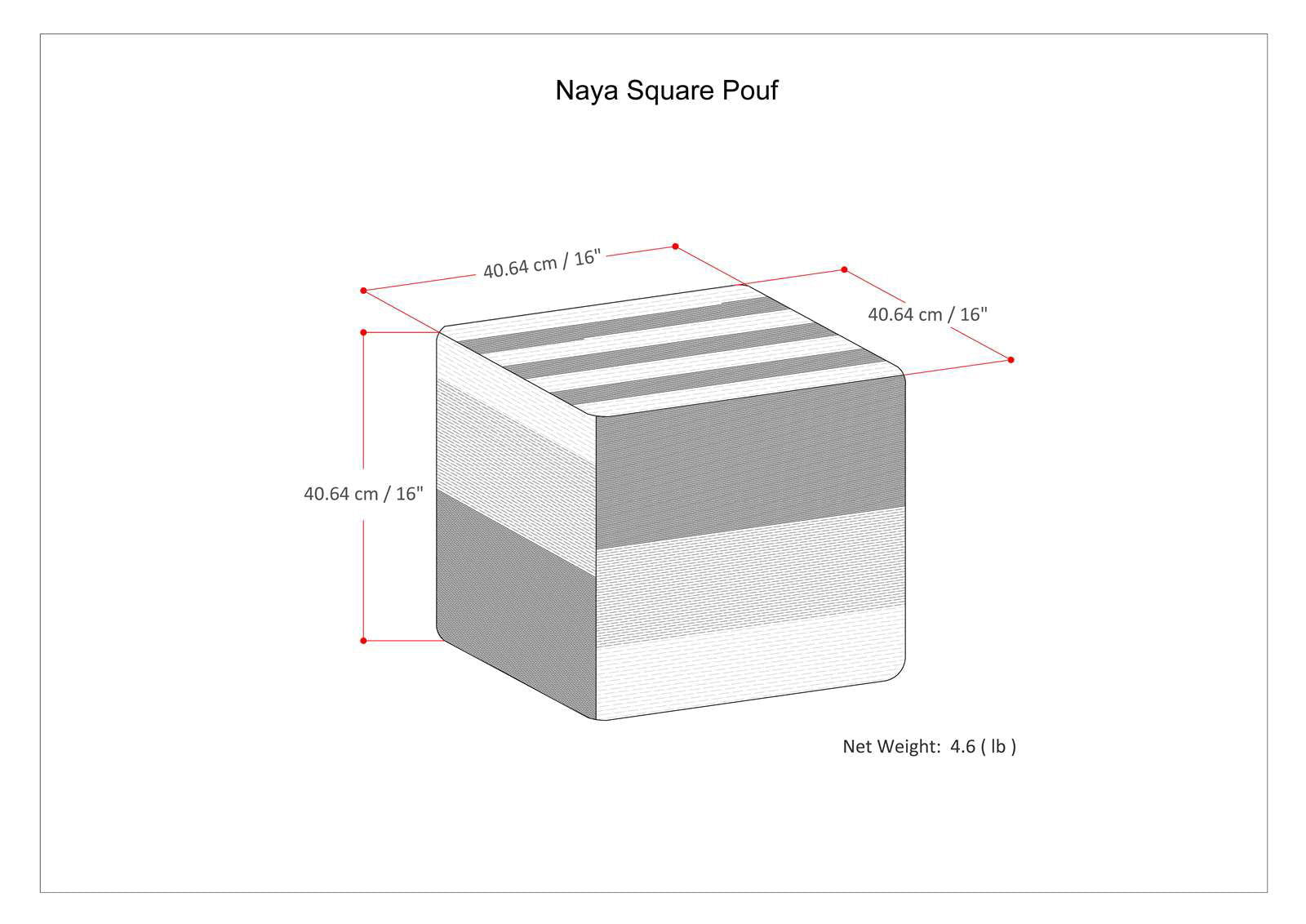 Naya - Upholstered Cube Pouf