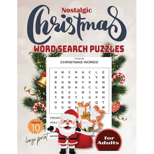 Nostalgic christmas word search puzzles large print for Adults Volume10: 254 large print christmas word search puzzles book Find 2000 different words - Paperback
