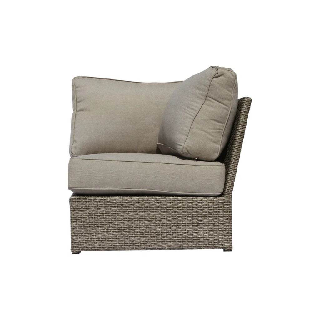 Outdoor Wicker Sectional With Weather Resistant Cushions And Table