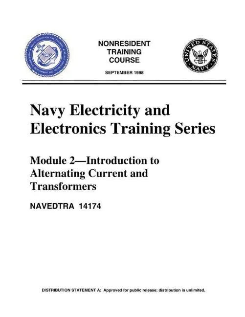 The Navy Electricity and Electronics Training Series Module 02 Introduction To A - Paperback