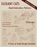 Elegant Cats Hand Embroidery Pattern - Paperback