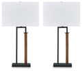 Voslen - Metal Table Lamp (Set of 2) - Black / Brown