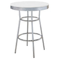 Retro Round 30-inch 1950's Bistro Pub Height Bar Table White