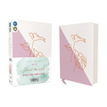 Niv, Journal the Word Bible for Teen Girls, Cloth Over Board, Lavender/White, Red Letter: Includes Over 450 Journaling Prompts! - Hardcover